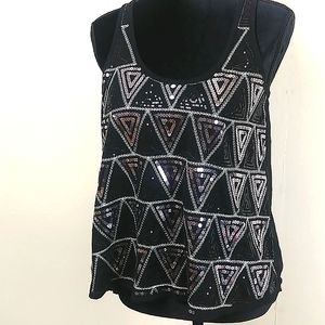 ❤6 for $12 Almost Famous Black Sequined Top